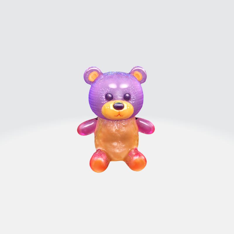 Adorable Colorful jelly bear Model 3D .c4d .max .obj .3ds .fbx .stl .blend 