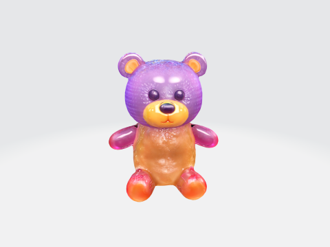 Adorable Colorful jelly bear 3D Model