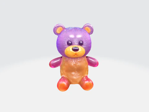 Schattige kleurrijke geleibeer 3D Model