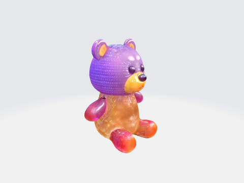 Adorable Colorful jelly bear Model 3D