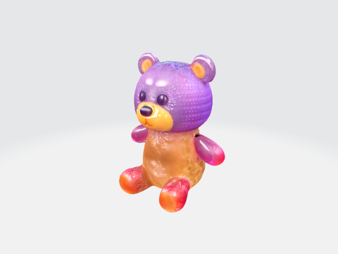 Adorable Colorful jelly bear Model 3D