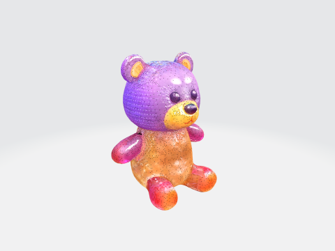 Adorable Colorful jelly bear Model 3D