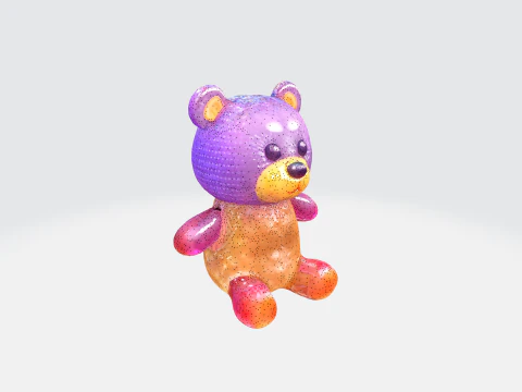 Adorable Colorful jelly bear 3D Model