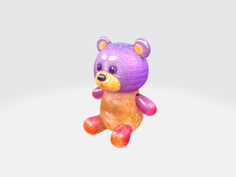 Adorable Colorful jelly bear Model 3D