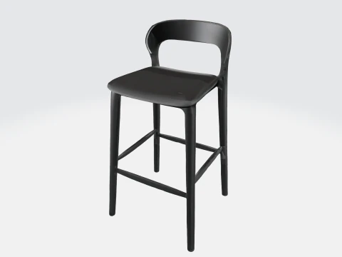 Tabouret &eacute;l&eacute;gant en m&eacute;tal noir Modèle 3D