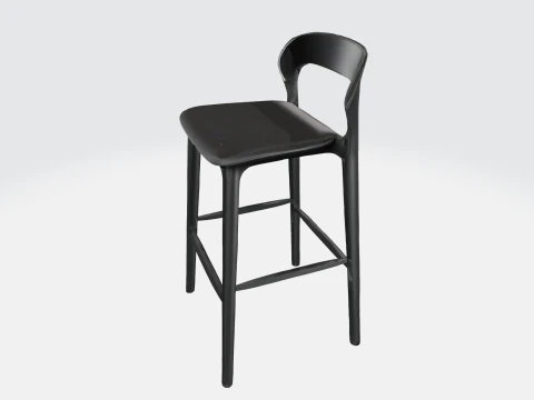 Tabouret &eacute;l&eacute;gant en m&eacute;tal noir Modèle 3D