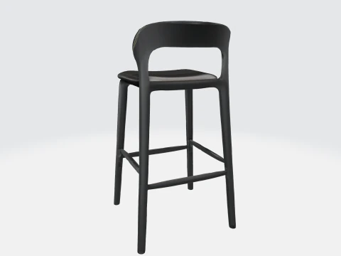 Tabouret &eacute;l&eacute;gant en m&eacute;tal noir Modèle 3D