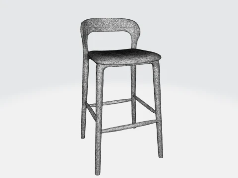 Tabouret &eacute;l&eacute;gant en m&eacute;tal noir Modèle 3D