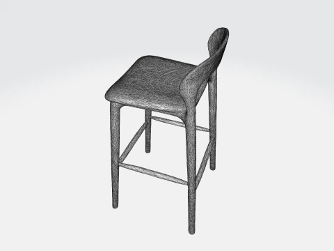 Tabouret &eacute;l&eacute;gant en m&eacute;tal noir Modèle 3D