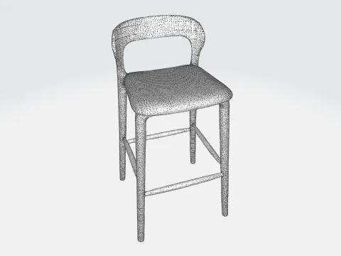 Tabouret &eacute;l&eacute;gant en m&eacute;tal noir Modèle 3D