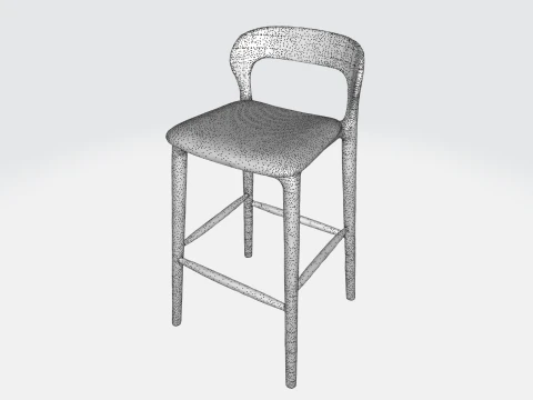 Tabouret &eacute;l&eacute;gant en m&eacute;tal noir Modèle 3D