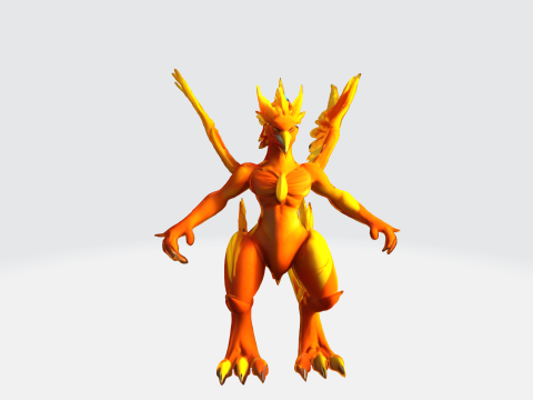 Fire Phoenix Creature 3Dモデル