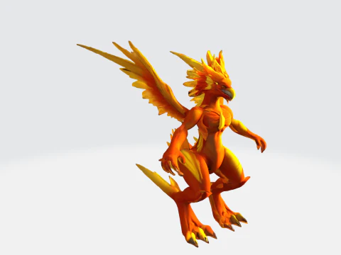 Creatura della Fenice di Fuoco Modello 3D