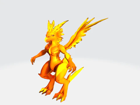 Creatura della Fenice di Fuoco Modello 3D