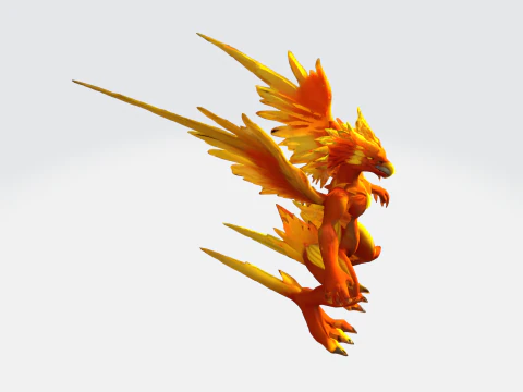 Creatura della Fenice di Fuoco Modello 3D