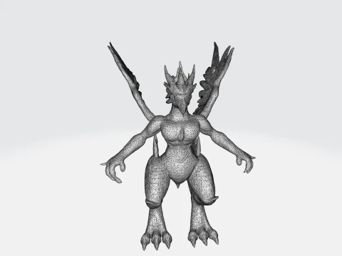 Creatura della Fenice di Fuoco Modello 3D