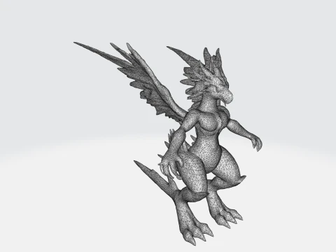 Creatura della Fenice di Fuoco Modello 3D