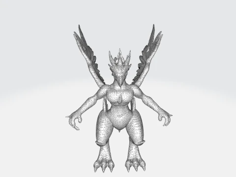 Creatura della Fenice di Fuoco Modello 3D