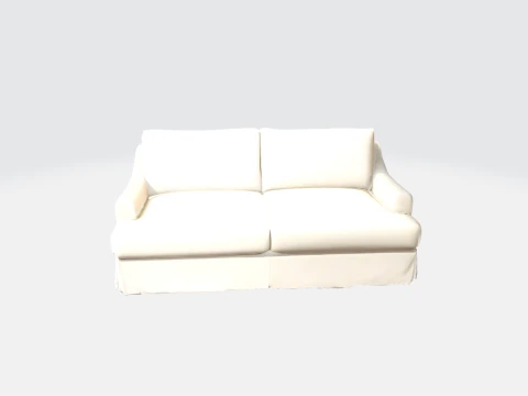 Elegant White Sofa 3D Model