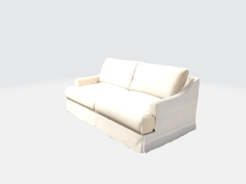 Elegant White Sofa 3D Model