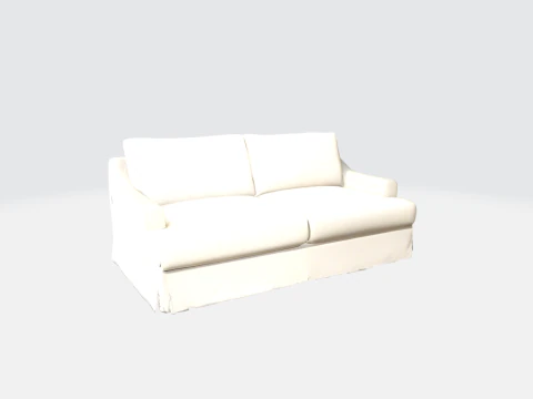 Elegant White Sofa 3D Model