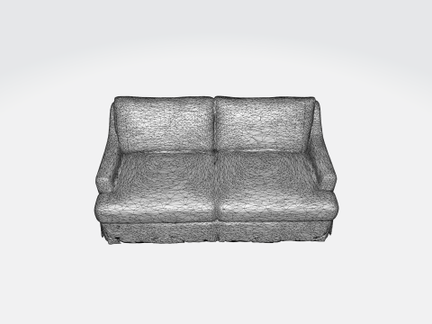 Elegant White Sofa 3D-Modell