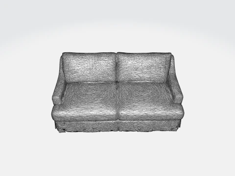 Elegant White Sofa 3D Model