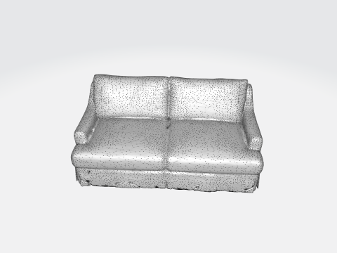 Elegant White Sofa 3D-Modell