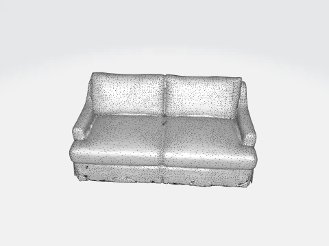 Elegant White Sofa 3D Model