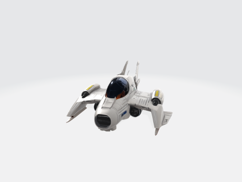 Futuristic Sci-Fi Fighter Spacecraft 3D Model
