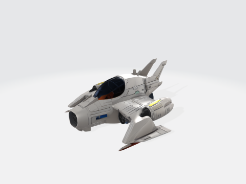 Futuristic Sci-Fi Fighter Spacecraft Model 3D