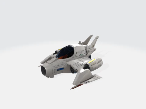 Futuristic Sci-Fi Fighter Spacecraft 3D Model