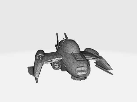 Futuristic Sci-Fi Fighter Spacecraft Model 3D