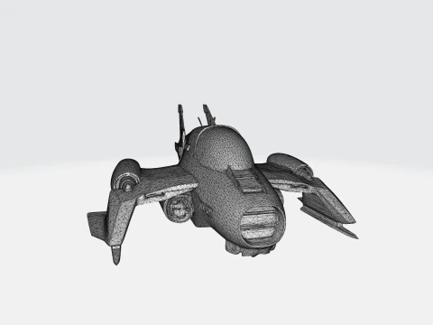 Futuristic Sci-Fi Fighter Spacecraft 3D Model
