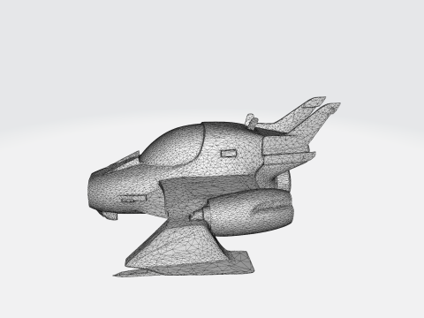 Futuristic Sci-Fi Fighter Spacecraft Model 3D