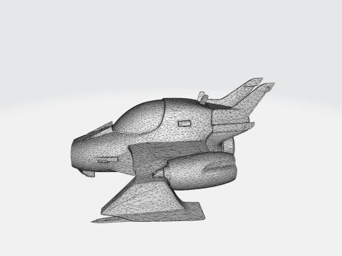 Futuristic Sci-Fi Fighter Spacecraft 3D Model
