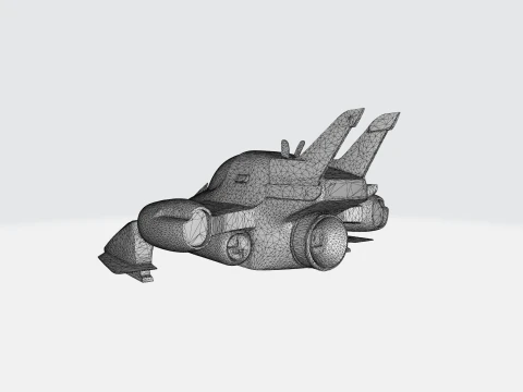 Futuristic Sci-Fi Fighter Spacecraft 3D Model