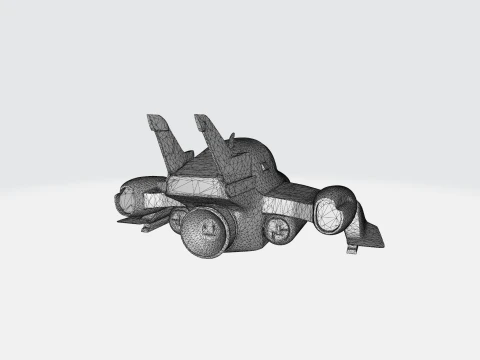 Futuristic Sci-Fi Fighter Spacecraft 3D Model