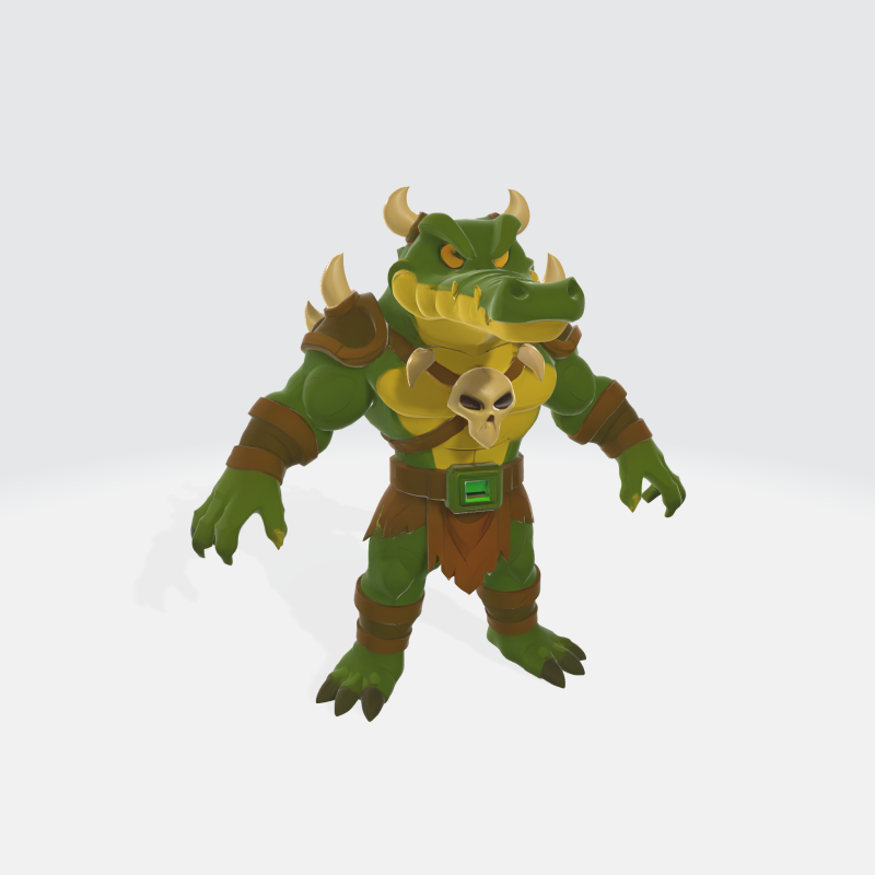 Fantasy Orc Warrior - Medieval Monster Character with Armor and Weapons Modelo 3D .c4d .max .obj .3ds .fbx .stl .blend