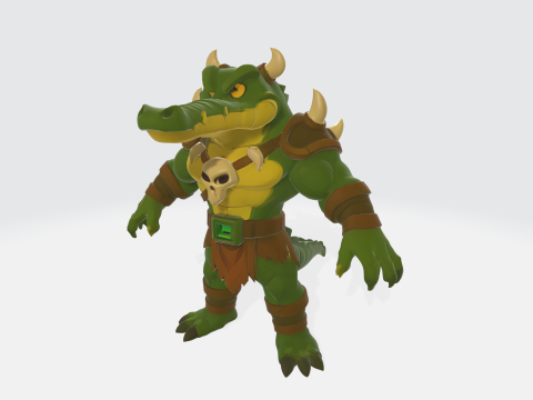 Fantasy Orc Warrior - Medieval Monster Character with Armor and Weapons Modelo 3D