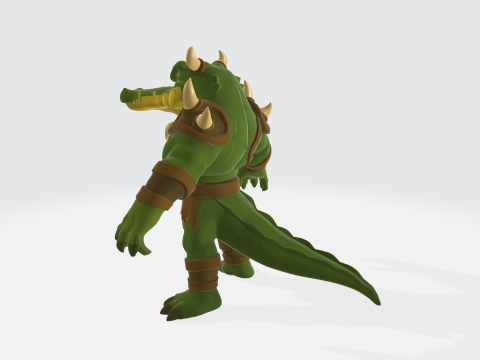 Fantasy Orc Warrior - Medieval Monster Character with Armor and Weapons Modelo 3D