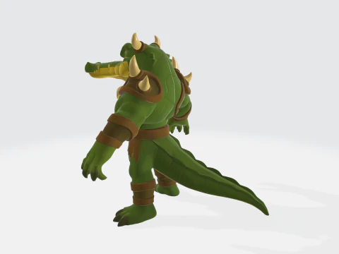 Fantasy Orc Warrior - Medieval Monster Character with Armor and Weapons 3D Model
