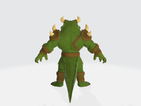 Fantasy Orc Warrior - Medieval Monster Character with Armor and Weapons Modelo 3D