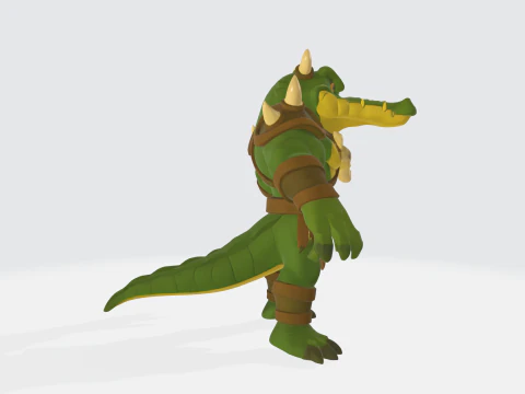 Fantasy Orc Warrior - Medieval Monster Character with Armor and Weapons 3D Model