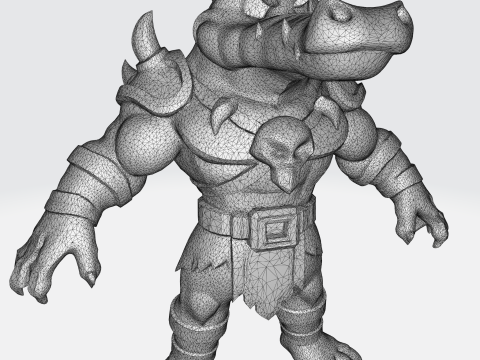 Fantasy Orc Warrior - Medieval Monster Character with Armor and Weapons Modelo 3D