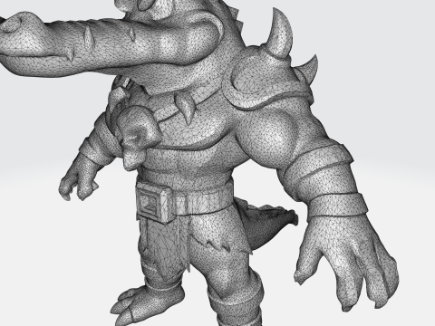 Fantasy Orc Warrior - Medieval Monster Character with Armor and Weapons Modelo 3D