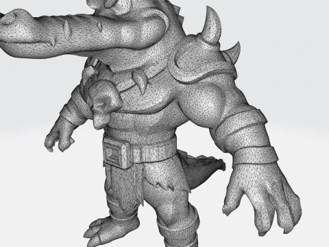 Fantasy Orc Warrior - Medieval Monster Character with Armor and Weapons 3D Model