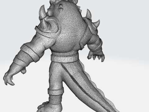 Fantasy Orc Warrior - Medieval Monster Character with Armor and Weapons Modelo 3D