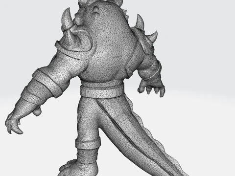 Fantasy Orc Warrior - Medieval Monster Character with Armor and Weapons 3D Model