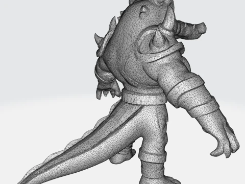 Fantasy Orc Warrior - Medieval Monster Character with Armor and Weapons 3D Model